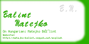 balint matejko business card